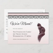 Elegante Katze Wir haben rosa Änderung der Adresse Postkarte (Vorne/Hinten)