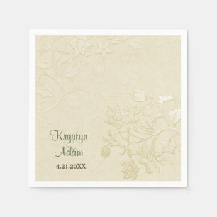Elegante Katzen Hochzeit Elfenbein Papier Serviett Serviette