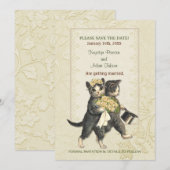 Elegante Katzen-Hochzeit Save the Date (Vorne/Hinten)