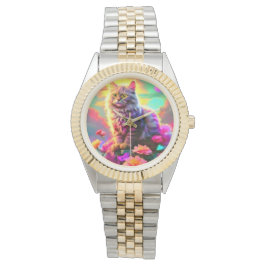 Elegante Katzenuhr für Frauen Armbanduhr