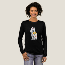 Elegante Katzenumrandung mit Schmetterlingen und B Tri-Blend Shirt