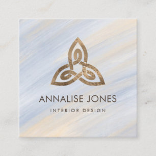 Elegante keltische Dreifaltigkeit Quadratische Visitenkarte