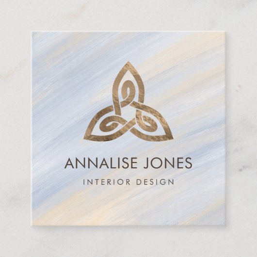 Elegante keltische Dreifaltigkeit Quadratische Visitenkarte (Vorderseite)