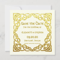 Elegante keltische Hochzeit Elfenbein Faux Gold ke