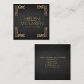 Elegante keltische Kundesseln Quadratische Visitenkarte (Vorne/Hinten)