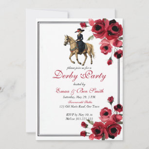 Elegante Kentucky Derby-Einladung Lady Rider Rot R Einladung