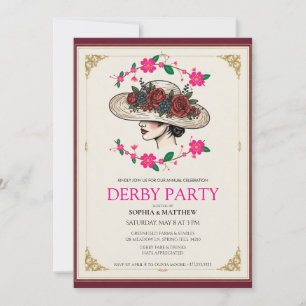 Elegante Kentucky Derby-Party-Blumen-Einladung Einladung
