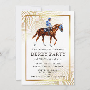 Elegante Kentucky Derby-Party-Einladung mit Pferd Einladung