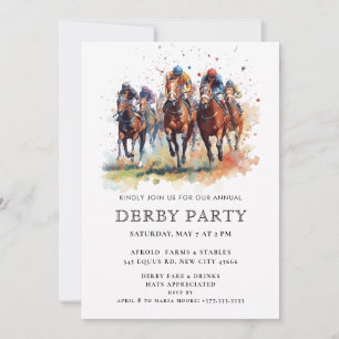 Elegante Kentucky Derby-Party-Einladung mit Pferd Einladung