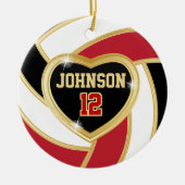 Elegante Keramik Rot, Schwarz und Gold Ornament (Vorne)