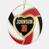 Elegante Keramik Rot, Schwarz und Gold Ornament (Links)