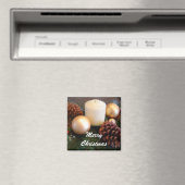 Elegante Kerze mit Kiefernkonen Magnet (In Situ (Geschirrspüler))