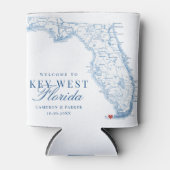 Elegante Key West Florida Gastgeschenk Hochzeit Dosenkühler (Vorderseite)