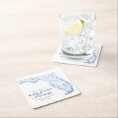 Elegante Key West Florida Wedding Rechteckiger Pappuntersetzer (Vor Ort)