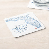 Elegante Key West Florida Wedding Rechteckiger Pappuntersetzer (angewinkelt)