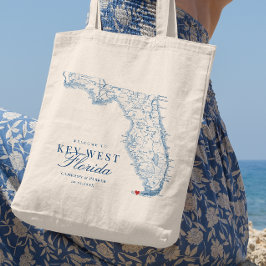 Elegante Key West Florida Wedding Welcome Tote Bag Tragetasche