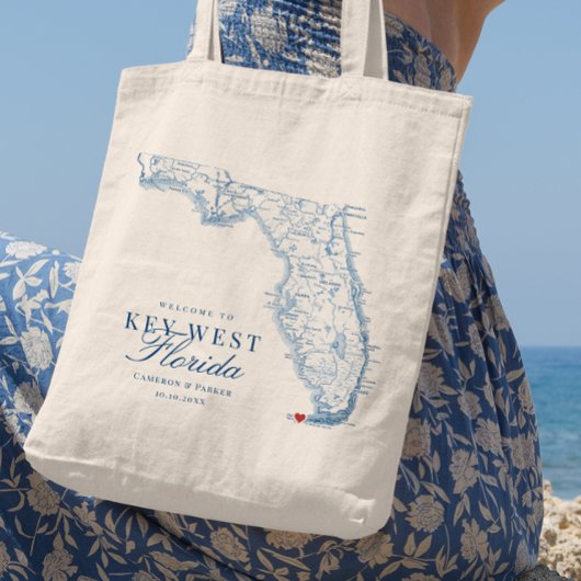 Elegante Key West Florida Wedding Welcome Tote Bag Tragetasche