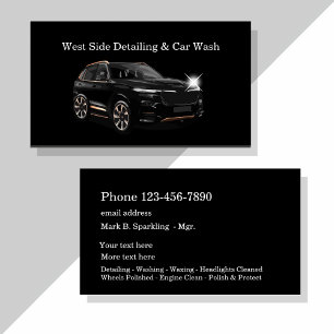 Elegante KFZ-Pflege Doppel Business Card Visitenkarte