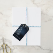 Elegante Kiefer, Konfetti Blau Geschenkanhänger (Mit Garn)