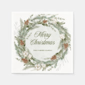 Elegante Kiefernwälder und Grünanlagen | Frohe Wei Serviette (Vorderseite)