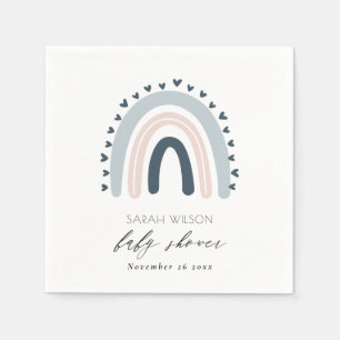 ELEGANTE KINDER BLAUE BLUSH RAINBOW HERZ BABY DUSC SERVIETTE