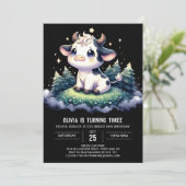 Elegante Kinder Kuh Geburtstag Einladung (Stehend Vorderseite)