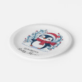 Elegante Kinder Penguin Baby-Dusche Pappteller (Schrägansicht)