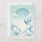 Elegante Kinderdusche - Flugzeugthema Einladung (Rückseite)