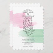 Elegante King Protea Einladung (Vorne/Hinten)