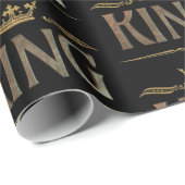 Elegante KING Royalty Lettering Crown Geschenkpapier (Rolleneckpunkt)