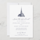 Elegante Kirche Rette die Hochzeit am Wochenende Save The Date (Vorderseite)