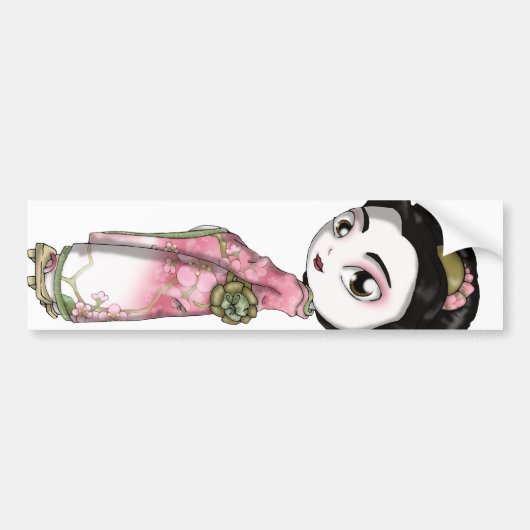 Elegante Kirschblüte-Geisha Autoaufkleber (Vorne)