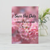 Elegante Kirschblüte Sakura Blumenzwiebelhochzeit Save The Date (Stehend Vorderseite)