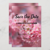 Elegante Kirschblüte Sakura Blumenzwiebelhochzeit Save The Date (Vorne/Hinten)