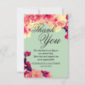 Elegante Kirschblüten auf rustikalem Aquamarinen Dankeskarte (Vorderseite)