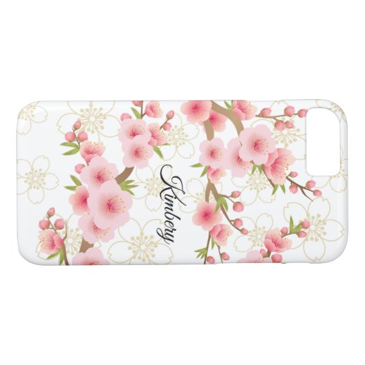 Elegante Kirschblüten Case-Mate iPhone Hülle (Rückseite (Horizontal))
