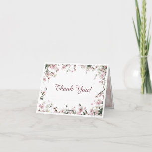 Elegante Kirschblüten-Dankeskarten Hochzeit Dankeskarte
