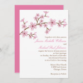 Elegante Kirschblüten-Hochzeit Einladung (Vorne/Hinten)