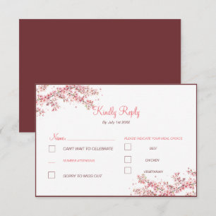 Elegante Kirschblüten-Hochzeit RSVP Karte