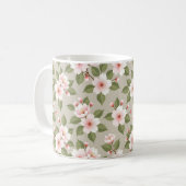 Elegante Kirschblüten nahtloses Muster Kaffeetasse (Vorderseite Links)