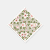 Elegante Kirschblüten nahtloses Muster Serviette (Ecke)