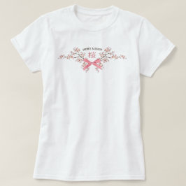Elegante Kirschblüten-Sakura mit rosa Schleife T-Shirt