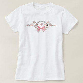 Elegante Kirschblüten-Sakura mit rosa Schleife T-Shirt