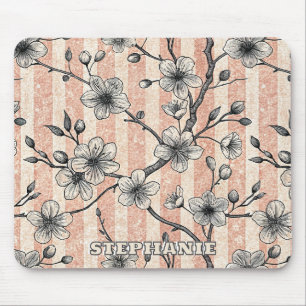 Elegante Kirschblüten-Sakura - Rosa & Weiß Mousepad