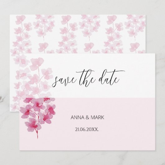 Elegante Kirschblüten Wasserfarben Handgemalt (Vorne/Hinten)