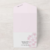 Elegante Kirschblüten Wasserfarben Handgemalt All In One Einladung (Außenbereich)