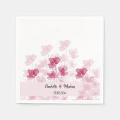 Elegante Kirschblüten Wasserfarben Handgemalt Serviette (Vorderseite)