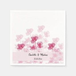 Elegante Kirschblüten Wasserfarben Handgemalt Serviette