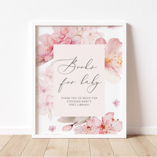 Elegante Kirschblütenbücher für Babyposter Poster