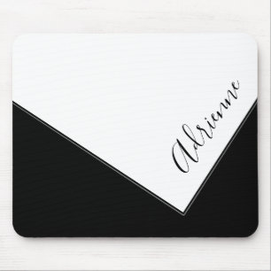 Elegante Klappe über Personalisiert Schwarz und We Mousepad